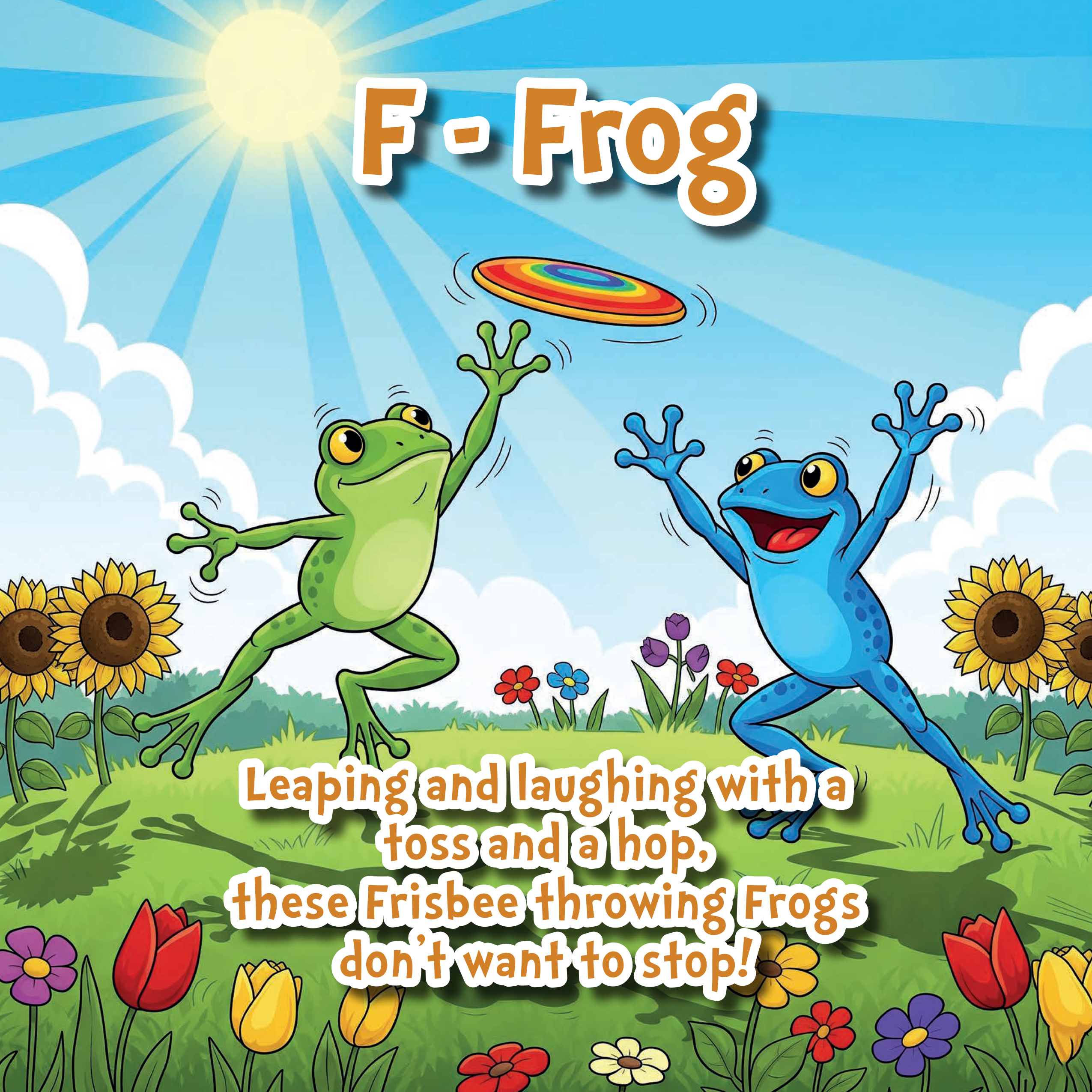 Frogs Playing Frisbee